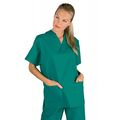 045200 - Casacca collo a V UNISEX a manica corta Verde ISACCO - Abbigliamento da lavoro