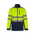 306006-61+20 - GIACCA GIUBBOTTO SOFT SHELL BICOLORE ALTA VISIBILITA' DA LAVORO BLU NAVY/GIALLO FLUO - Abbigliamento da lavoro