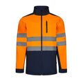 306006-61+19 - GIACCA GIUBBOTTO SOFT SHELL BICOLORE ALTA VISIBILITA' DA LAVORO BLU NAVY/ARANCIO FLUO - Abbigliamento da lavoro