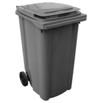 V26782-GR - Bidone Carrellato 120lt per raccolta rifiuti col. Grigio Ecoplast - Sacchi e contenitori