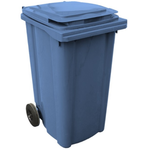 V26782-B - Bidone Carrellato 120lt per raccolta rifiuti col. Blu Ecoplast - Sacchi e contenitori