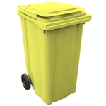 V26782-G - Bidone Carrellato 120lt per raccolta rifiuti col. Giallo Ecoplast - Sacchi e contenitori