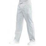 044000 - Pantalone Unisex con elastico Bianco - Isacco 100% Cotone - Abbigliamento da lavoro