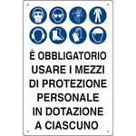 474339 - CARTELLO OBBLIGO UTILIZZO DISPOSITIVI DPI POLIONDA 60X40 - Segnaletica
