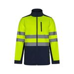 306006-61+20 - GIACCA GIUBBOTTO SOFT SHELL BICOLORE ALTA VISIBILITA' DA LAVORO BLU NAVY/GIALLO FLUO - Abbigliamento da lavoro