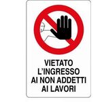 474339 - CARTELLO VIETATO L'INGRESSO AI NON ADDETTI AI LAVORI POLIONDA 60X40 - Segnaletica