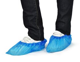 302403CPE - Copriscarpe monouso azzurro in CPE cf 100pz - DPI