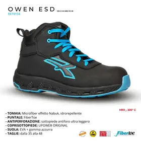 RE10134 - SCARPE ANTINFORTUNISTICHE ALTE UPOWER OWEN ESD S3S CI HI HRO FO SR - Antinfortunistica