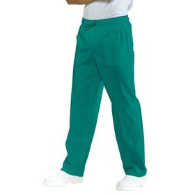 044200 - Pantalone Unisex con elastico Verde - Isacco 100% Cotone - Abbigliamento da lavoro