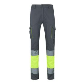 303007-0820 - PANTALONI DA LAVORO ALTAVISIBILITA' BICOLORE MULTITASCHE - Abbigliamento da lavoro