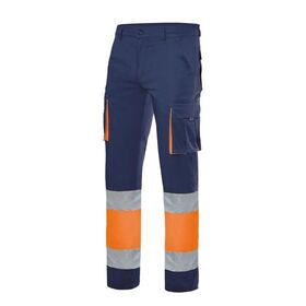 303007-6119 - PANTALONI DA LAVORO ALTAVISIBILITA' BICOLORE MULTITASCHE - Abbigliamento da lavoro