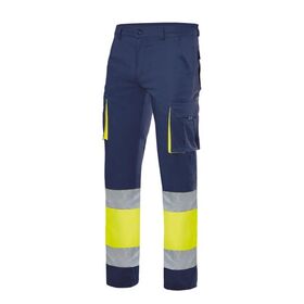 303007-6120 - PANTALONI DA LAVORO ALTAVISIBILITA' BICOLORE MULTITASCHE - Abbigliamento da lavoro