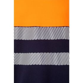 305509-61+19 - T-SHIRT ALTA VISIBILITA' BICOLORE BLU NAVY/ARANCIO FLUO MC RS BANDA SEGMENTATA - Abbigliamento da lavoro