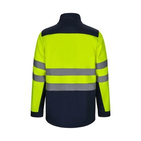 306006-61+20 - GIACCA GIUBBOTTO SOFT SHELL BICOLORE ALTA VISIBILITA' DA LAVORO BLU NAVY/GIALLO FLUO - Abbigliamento da lavoro