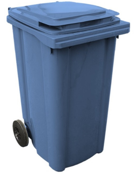 V26782-B - Bidone Carrellato 120lt per raccolta rifiuti col. Blu Ecoplast - Sacchi e contenitori