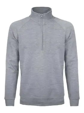 BS330-GY - BS FELPA MEZZA ZIP GREY HEATHER - Abbigliamento da lavoro