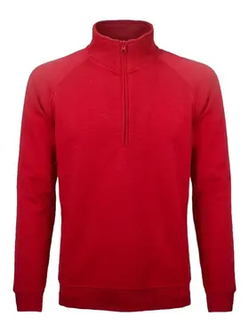 BS330-RD - BS FELPA MEZZA ZIP ROSSO - Abbigliamento da lavoro
