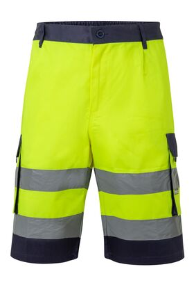 303004-0120 - BERMUDA BICOLORE ALTA VISIBILITA MULTITASCHE - Abbigliamento da lavoro