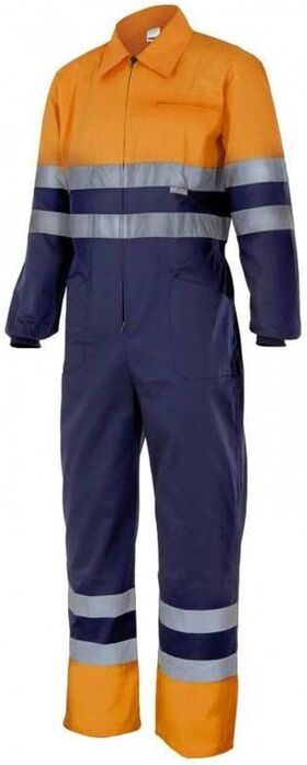 151-01/19 - TUTA DA LAVORO ALTA VISIBILITA' BICOLORE BLU NAVY/ARANCIONE FLUO - Abbigliamento da lavoro