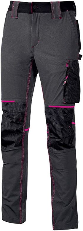 PE145GF - Pantaloni da lavoro U POWER ATOM LADY GREY FUCSIA - Abbigliamento da lavoro