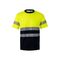 305509-61+20 - T-SHIRT ALTA VISIBILITA' BICOLORE BLU NAVY/GIALLO FLUO MC RS BANDA SEGMENTATA - Abbigliamento da lavoro